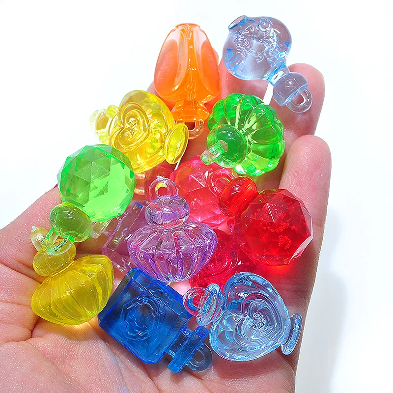 

Wholesale 125pcs Assorted Designs Colors Fashion Perfum Shape Acrylic Necklace Pendants DIY Jewelry Findings Plastic Charms