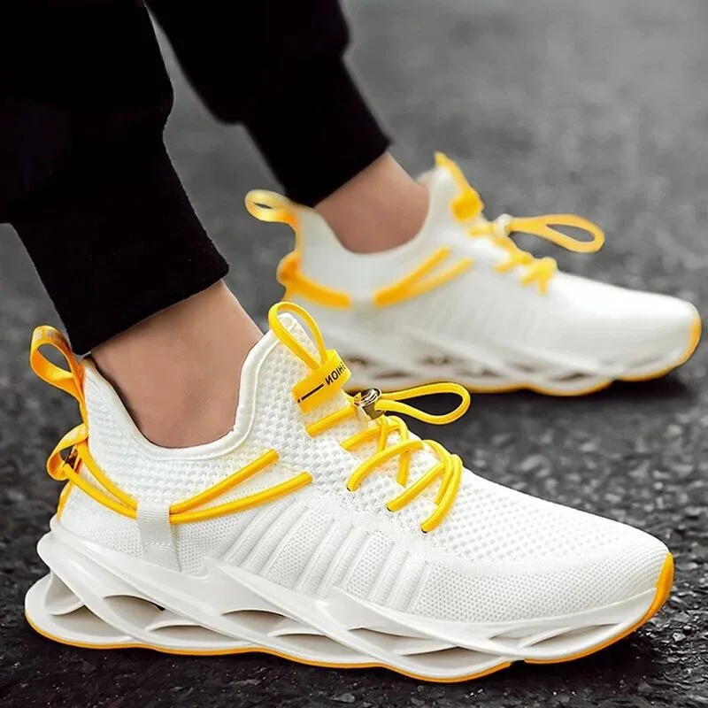 

Student's Runway Shoes Hard-wearing Breathable Running Shoes Outdoor Sport Comfortable Casual Athletic Footwear Mens White RE