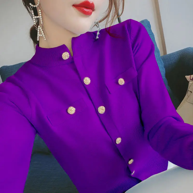 

Women's sweater autumn and winter 2020 new semi-high-neck bottomed sweater foreign-style slim-style cardigan jacket