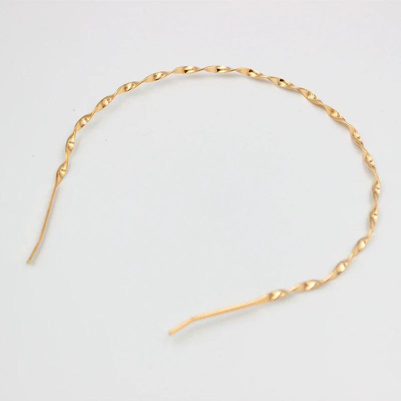 KC Gold 5 шт. серебряные вращающиеся волнистые обручи на голову для женщин сплав сзади держатель головной убор для девушек Прекрасная лента для волос Свадебные аксессуары для волос - Окраска металла: KC Gold
