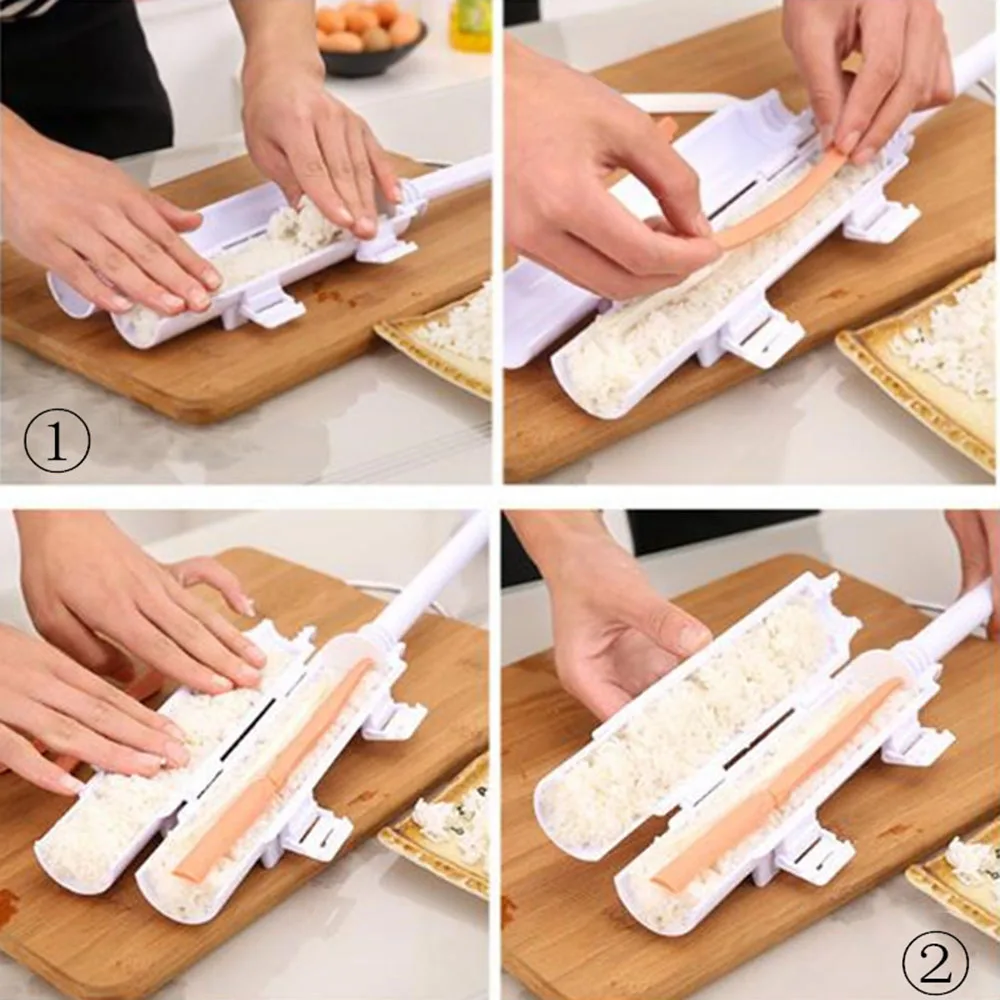 

1pc Sushi Maker Roller Rice Mold Sushi Bazooka Vegetable Meat Rolling Tool Diy Sushi Making Machine Kitchen Sushi Tool 5 Colors