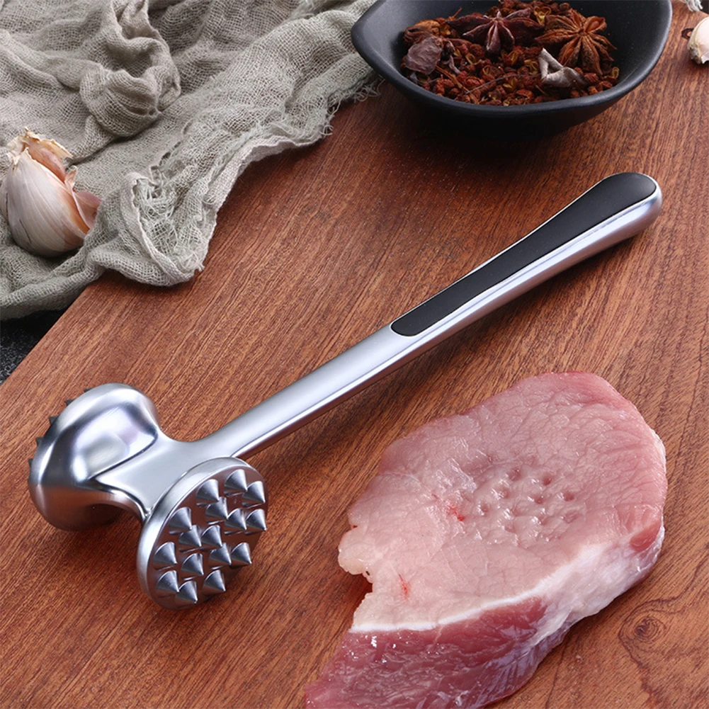 

Double-sided Portable Zinc Alloy Anti-slip Poultry Pounder Tool Mallet Steak Beef Meat Tenderizer Grip Handle Multifunctional