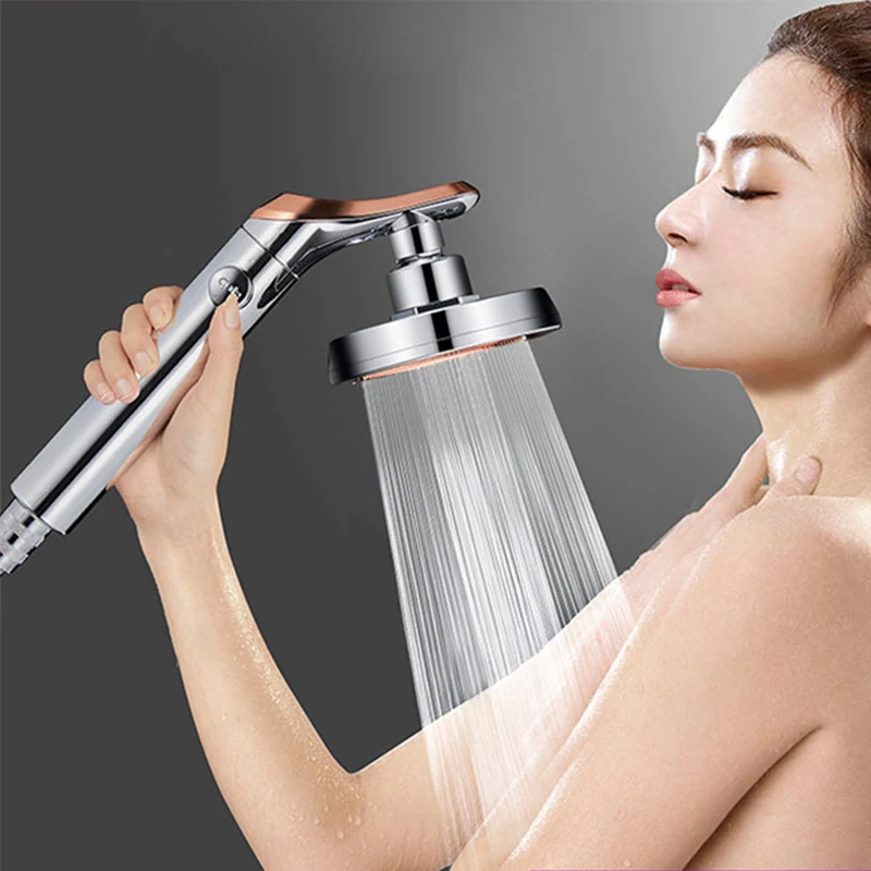 

Bathroom Rainfall Shower Head 360 Spin Shower Head Hand Shower High Pressure Water Saving One Button To Stop Water Shower Head