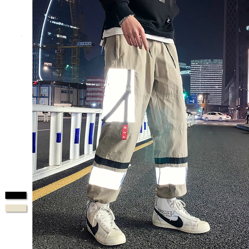 2020 светоотражающие мужские штаны шаровары в стиле хип хоп брюки карго для мужчин