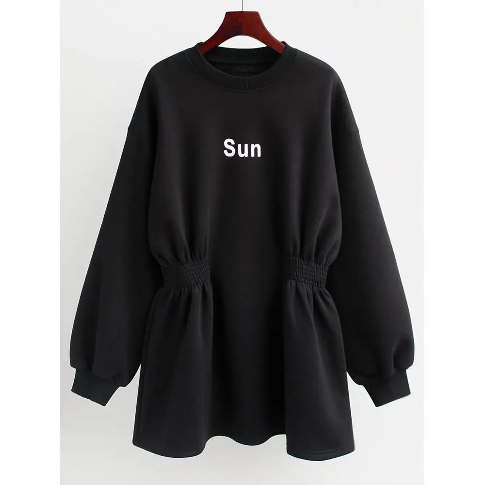 

Новинка осени 2021, свитер средней длины с поясом, Свободное пальто, топ с надписью, женская одежда