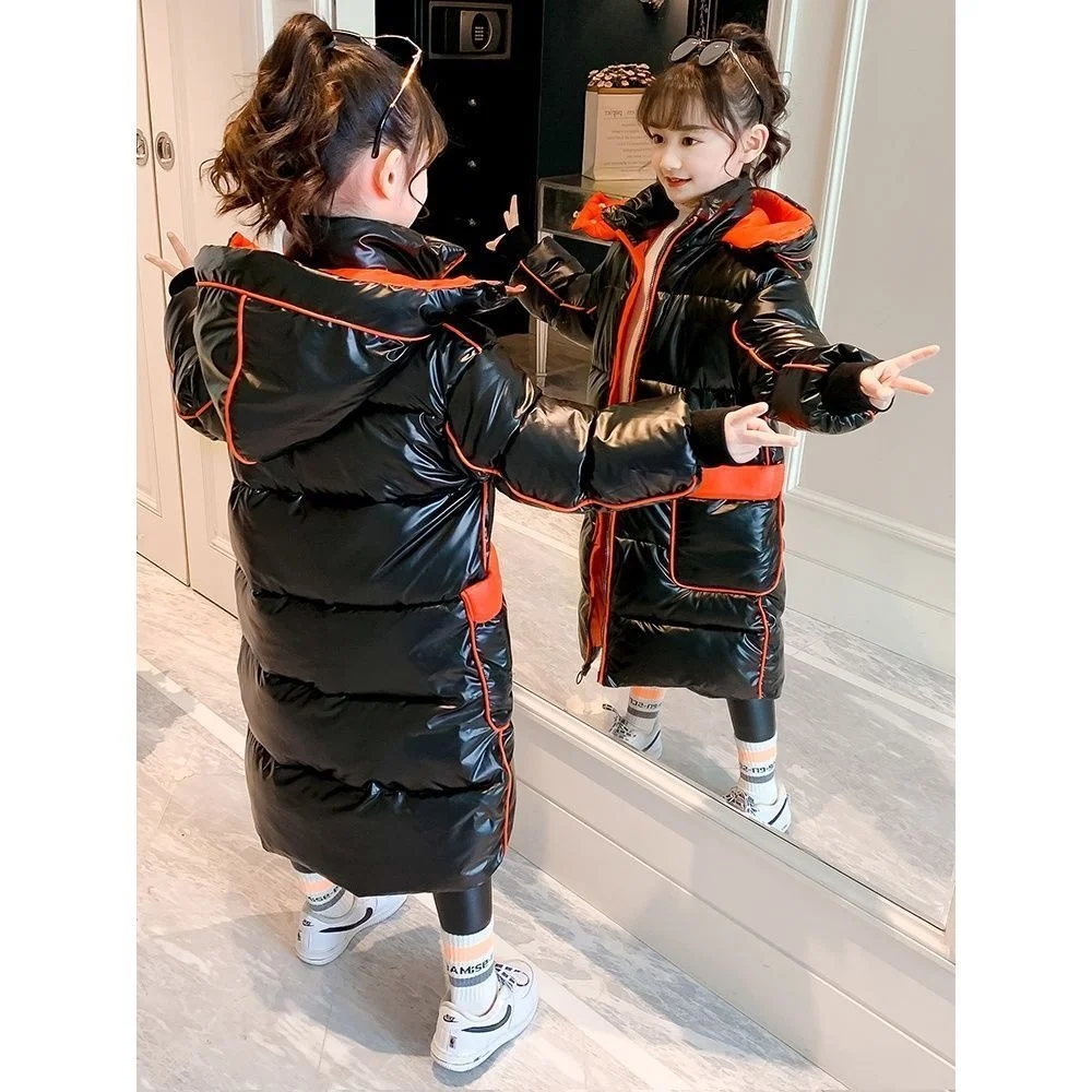 

Winter Kids Jacket Christmas Costumes For Children Clothing Girls Boys Black Snowsuit Outerwear Coats Long Parka Snow Wear