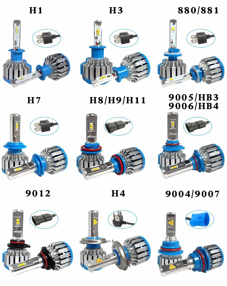 2 шт. H1 H3 H4 H7 Led H8 H9 H11 HB3 9005 HB4 9006 H10 светодиодный головной светильник s 12V 24V 35W 4000LM