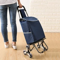 new trolley cart on wheels woman shopping cart foldable shopping basket elderly stairs trailer portable cart large shopping bags