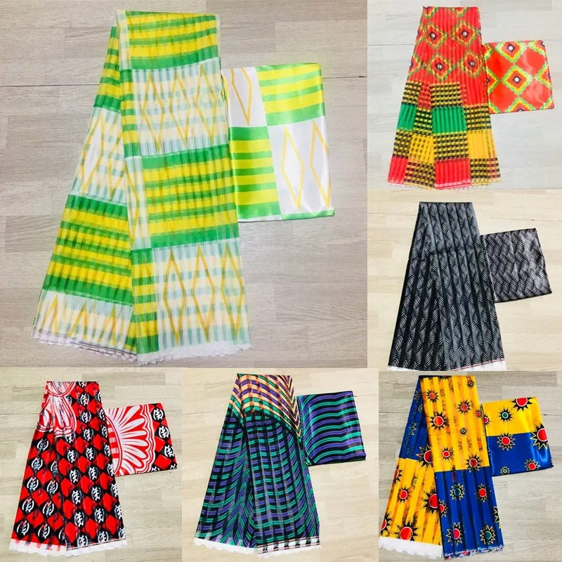 Семейная атласная шелковая ткань в стиле Ганы с Африканским воском из органзы!