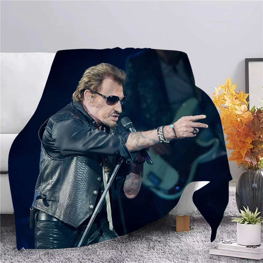 

CLOOCL Johnny Hallyday Flannel Blanket 3D Print Blankets Sofa Travel Teens Bedding Throw Blankets Plush Quilt Drop Shipping