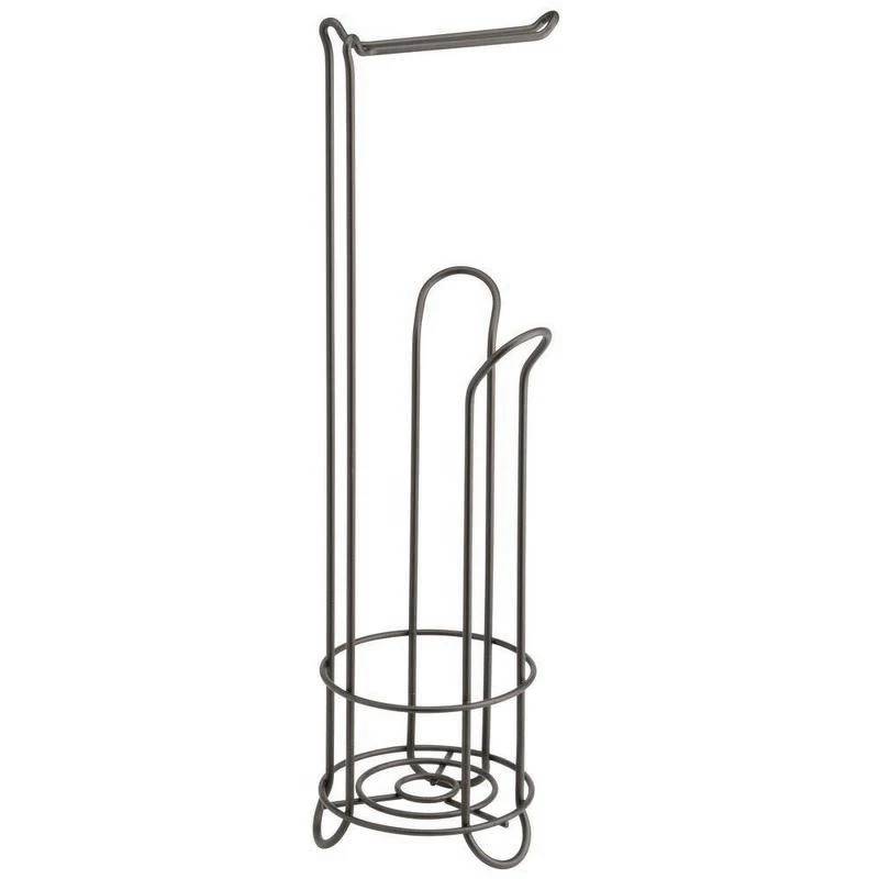 Stainless Steel Floor Standing Paper Roll Towel Holder Stand Organizer Toilet Paper Rack Bathroom Hardware Vertical Storage Bask
