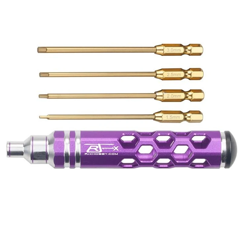

RJX 4 In 1 1.5/ 2.0/ 2.5/ 3.0mm Hex Screwdriver Repairing Tool For RC Car Boat Airplane Helicopter FPV Drone