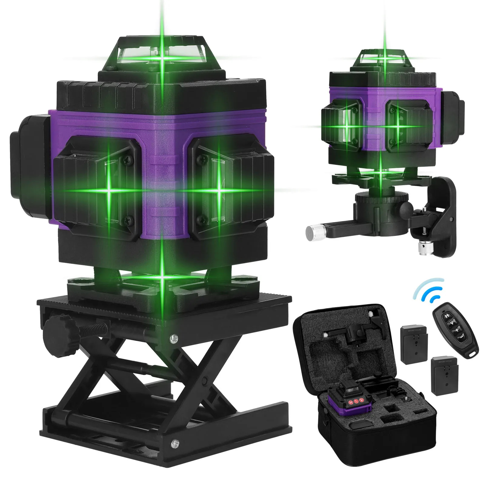 

Multifunctional 4D 16 Lines Laser Level Tool Vertical Horizontal Lines with 3° Self-leveling Function Laser Leveling Device