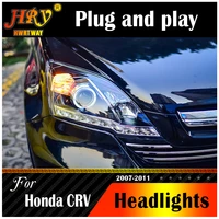 car styling headlights for honda crv 2007 2011 for crv led head lamp angel eye led drl front light bi xenon lens xenon