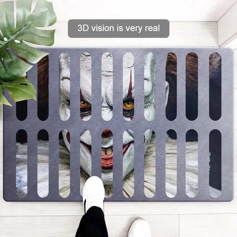 

Ловушка для клоунов, визуальный ковер, напольный 3D коврик для гостиной и спальни, настенный ковер для клоуна, домашний ковер для клоуна