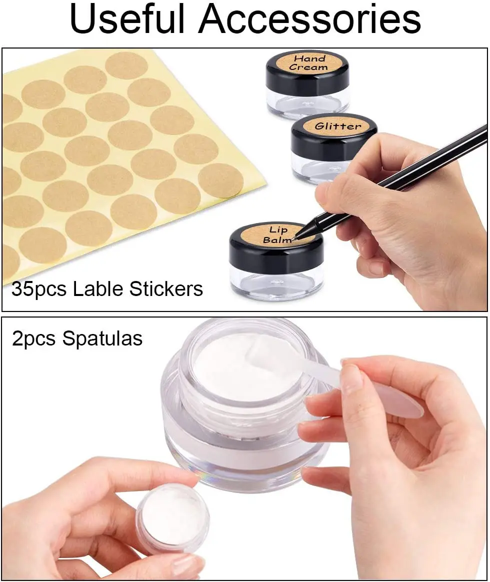 30 шт. 20ml косметический образец банки пустые косметические баки Пластик дорожная