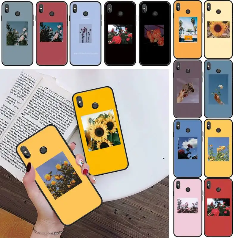 

YNDFCNB Flower in painting Soft black Phone Case For Xiaomi Redmi 4X 5Plus 6A 7 7A 8 8A Redmi Note 4 5 7 8 9 Note 8T 8Pro 9Pro