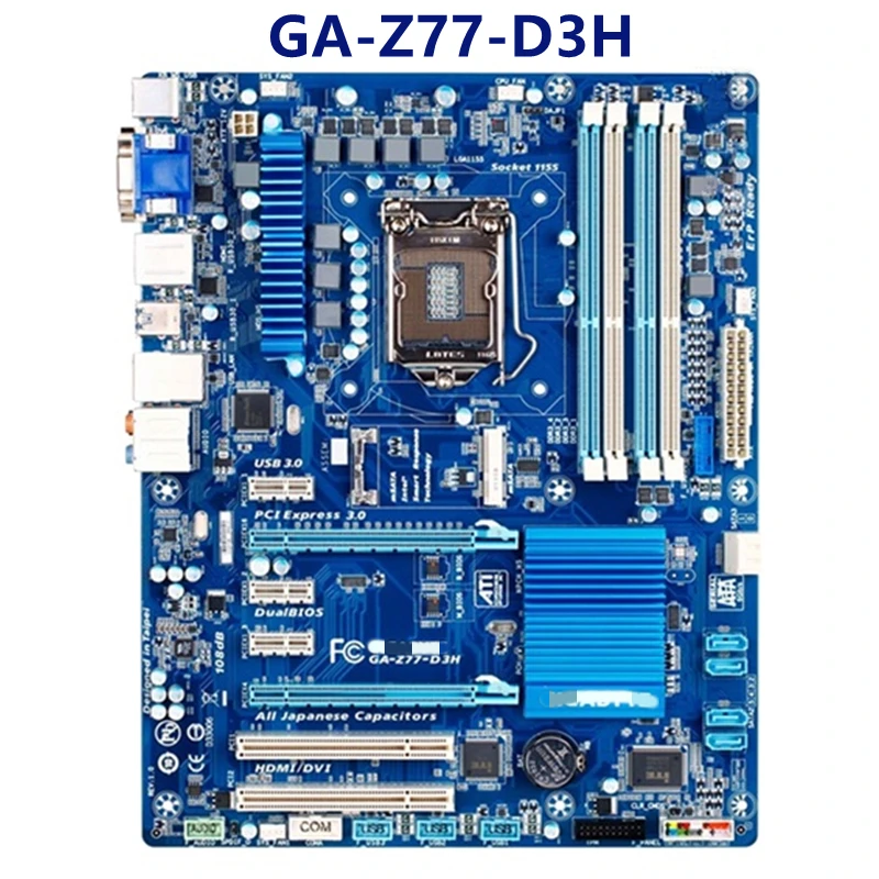 Для gigabyte GA-Z77-D3H оригинальная б/у десктопная материнская плата Z77-D3H Z77 Socket LGA 1155 DDR3 в