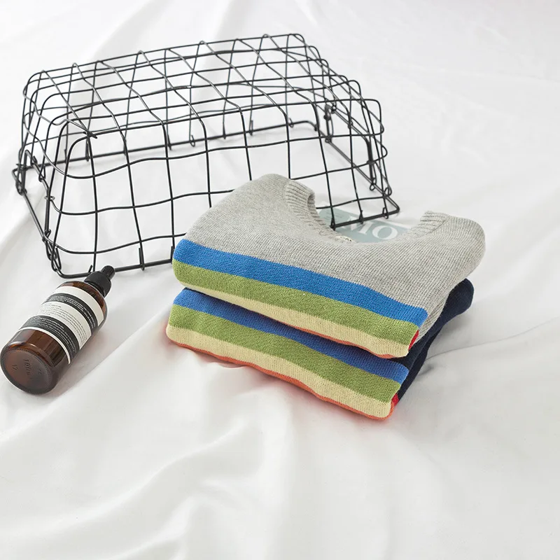 Осенние свитера для маленьких мальчиков и девочек Детские Зимний вязаный свитер