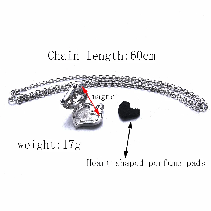 1 шт. колье с ароматическим диффузором винтажное ожерелье открытым сердцем