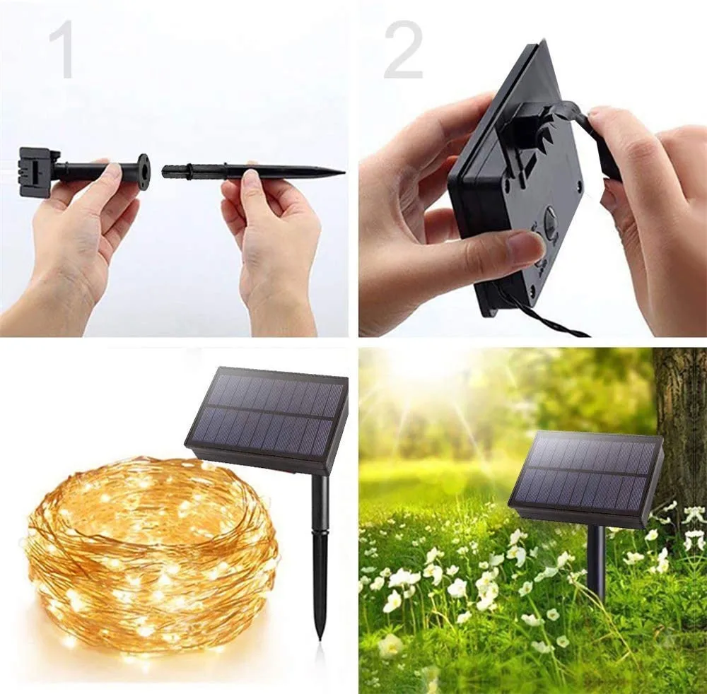 

Solar Led Lights Outdoor Garden Decoration Christmas Light Street Garland Fairy String Lights For Holiday Party Home Indoor Lamp