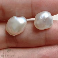 fashion white color baroque pearl 18k gold earrings personality irregularity luxury accessories gorgeous jewelry diy classic