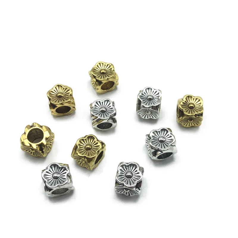 5 мм-8 мм квадратный цветок розы большое отверстие бусины для изготовления