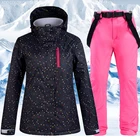 Зимний женский лыжный костюм, ветрозащитная, водонепроницаемая, Теплая Лыжная куртка и штаны, спортивные лыжные костюмы для катания на сноуборде, Женское пальто