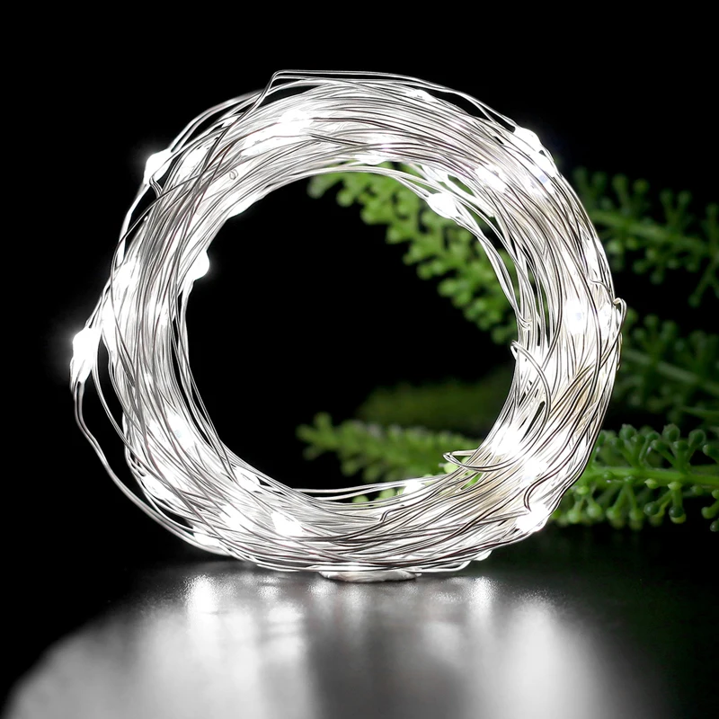 Светодиодная гирлянда из серебристой проволоки Сказочная домашняя