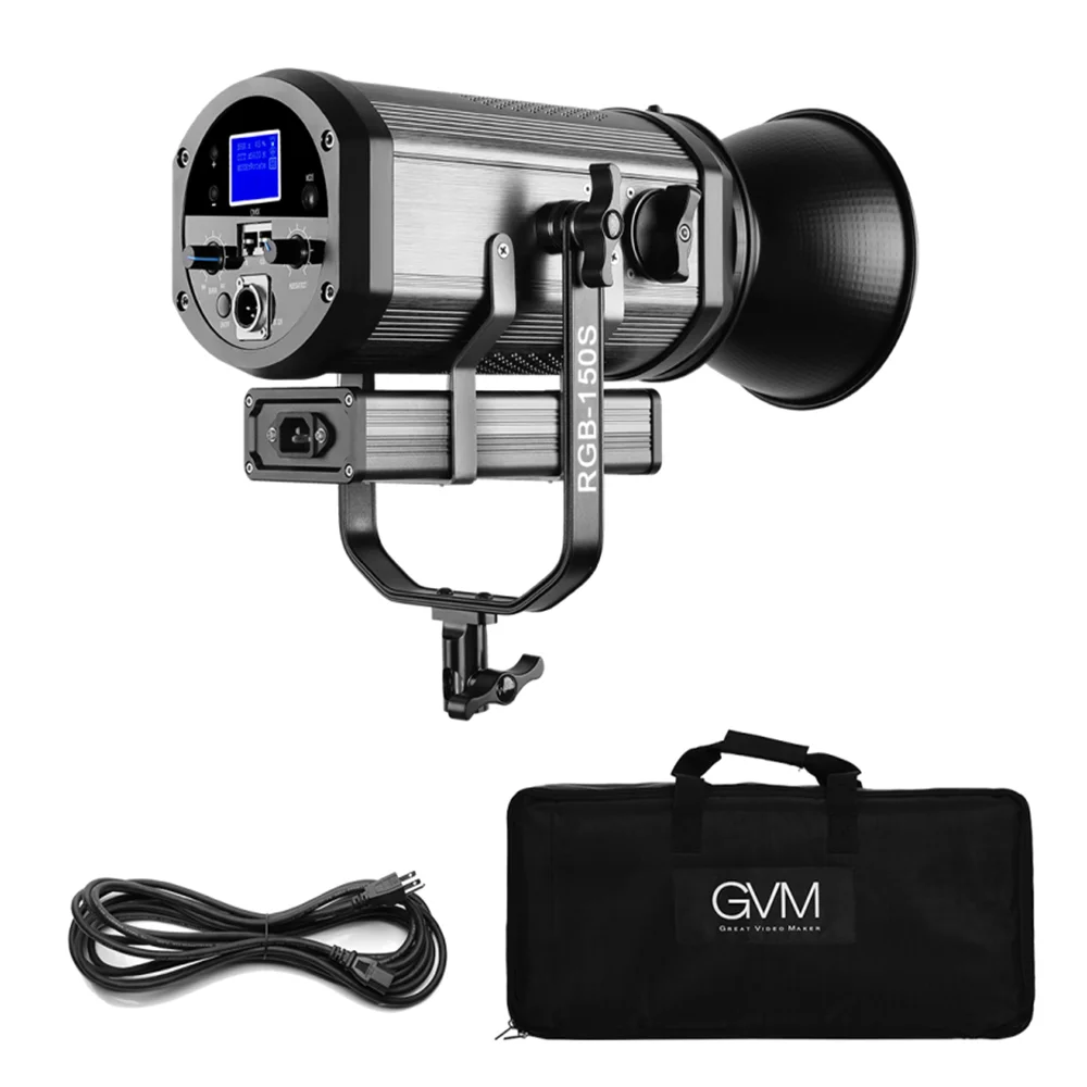 GVM RGB 150S COB полноцветсветильник CRI 95 + TLCI двухцветный 2000K 5600K с регулируемой яркостью