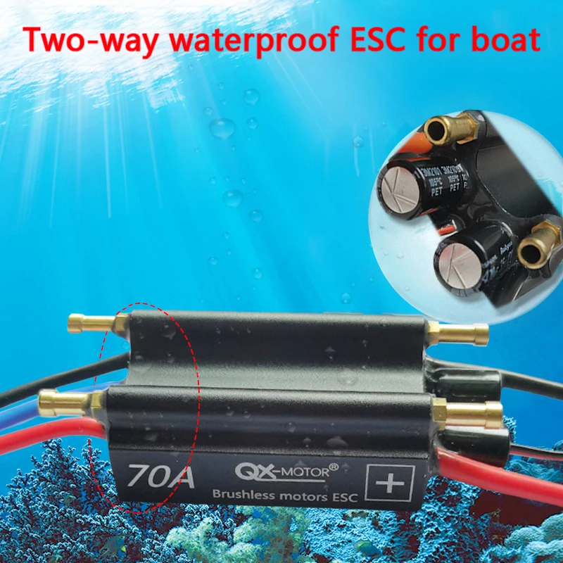 2-6S 50A 70A 90A 120A QX-Мотор Водонепроницаемый Бесщеточный Регулятор скорости ESC для