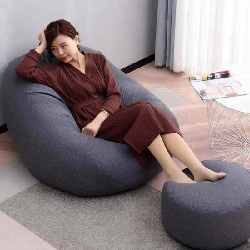

Cotton linen Bean Bag Cover Sofa Beanbag Lazy Sofa Covers Without Filler For Adults and Kids Size S-L Chairs Pouf Puff Couch
