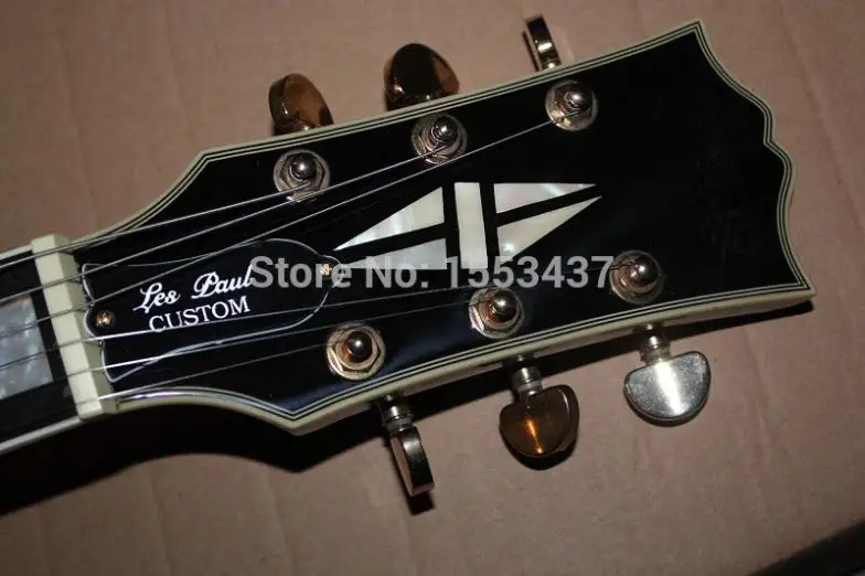 Бесплатная доставка 2015 Новый lp custom black 3 pickup jazz rocker электрическая гитара guitar