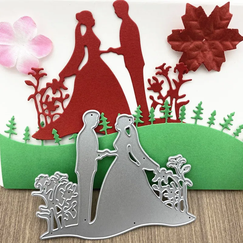 

Reunion Couple Metal Cutting Dies Cut Die Mold Wedding Decoration Scrapbook Paper Craft Knife Mould Blade Punch Stencils Dies
