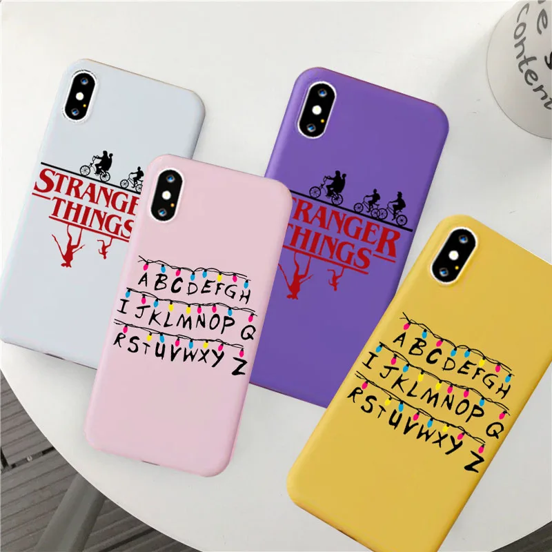 Чехол Stranger Things с рождественскими огнями для iphone 7, 6 S, 8 Plus, X, XS, XR, XS, MAX 11, мягкий матовый Силиконовый чехол для телефона, задняя крышка, чехол