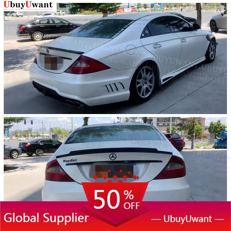 

Для Benz W219 CLS CLASS CLS300 350 400 450 AMG C74 стиль 2004-2011 углеродное волокно Задняя Крышка багажника автомобильный спойлер Крылья губы Ducktail