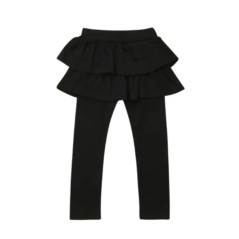 Модные брюки с оборками для маленьких девочек детские штаны юбка-брюки леггинсы