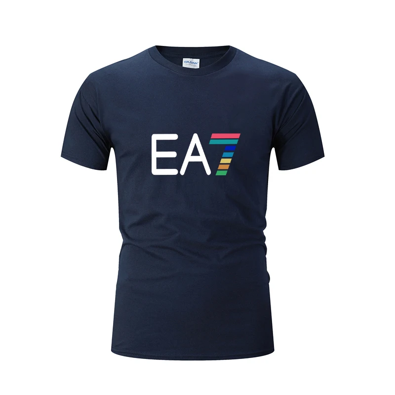 

2021 new dotted line EA7 fashion leisure sportswear summer pattern men's jogging fitness men's T-shirt Fashion Top