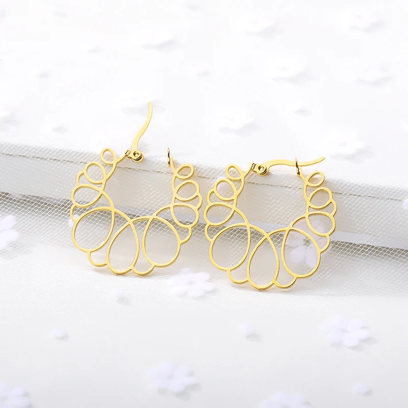 Серьги-кольца неправильной формы в стиле бохо модные ювелирные изделия из