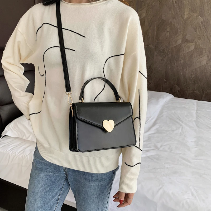 

2020 New Women's Bags Pure Color PU Women's Bags White Shoulder Bags Black Messenger Bags Women's Mobile Phone Bags Handbags