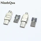 NinthQua 10 комплектов Micro USB 5PIN сварочный Тип Штекерный разъем зарядное устройство 5P USB хвостовой зарядный разъем 4 в 1 металлические детали для DIY