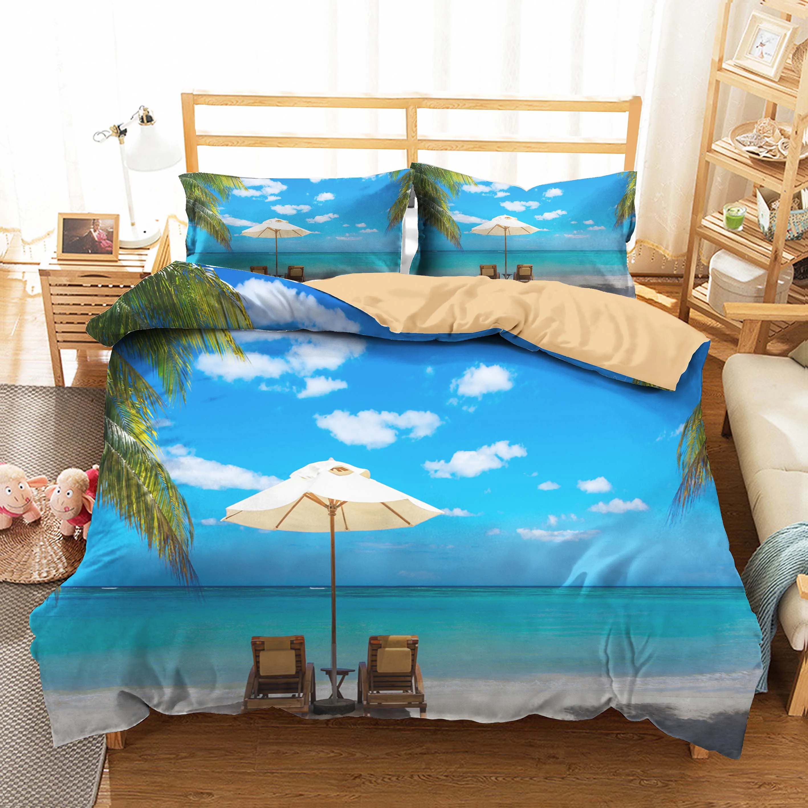 

Комплект постельного белья с 3D принтом, пододеяльник с наволочками