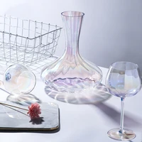 2pcs rainbow red wine glass champagne glasses set household water glass cup goblet colorful crystal cocktail glass whiskey glass
