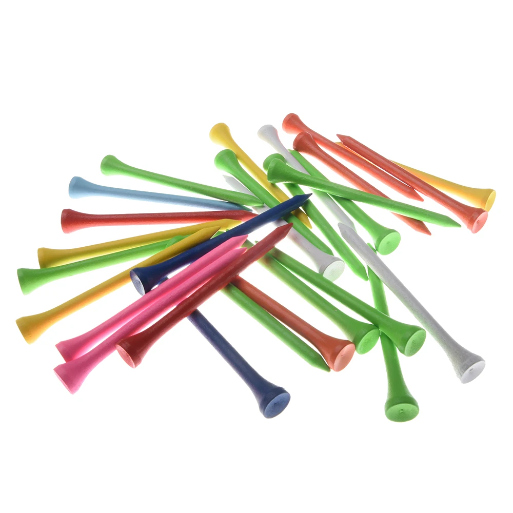 200 искусственные деревянные Тройники для гольфа Разноцветные держатели мячей