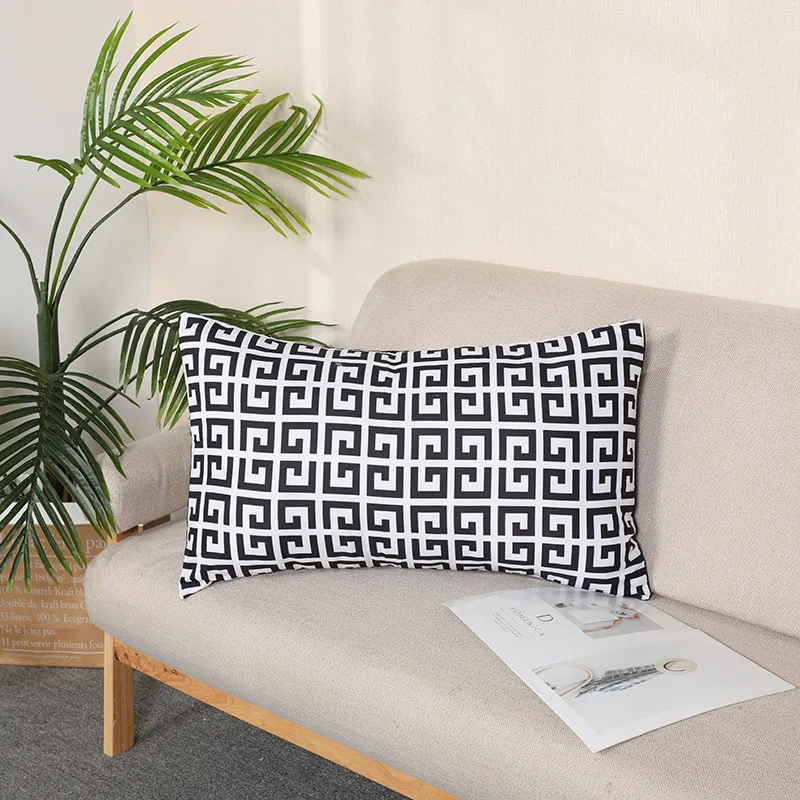 

Nordic Geometric Printed Pillow Cases 45x70cm Black White Deocrative Pillow Cover Bedroom Pillowcases