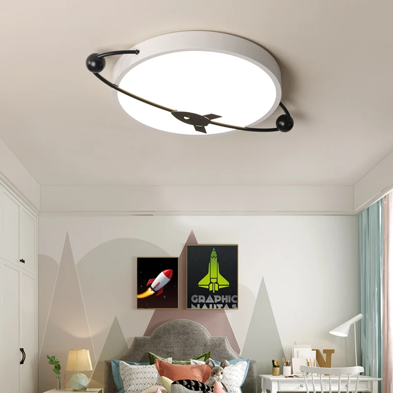 

Round Modern led ceiling lights for children room boy kids room bedroom black+white color ceiling lamp fixtures free shipping