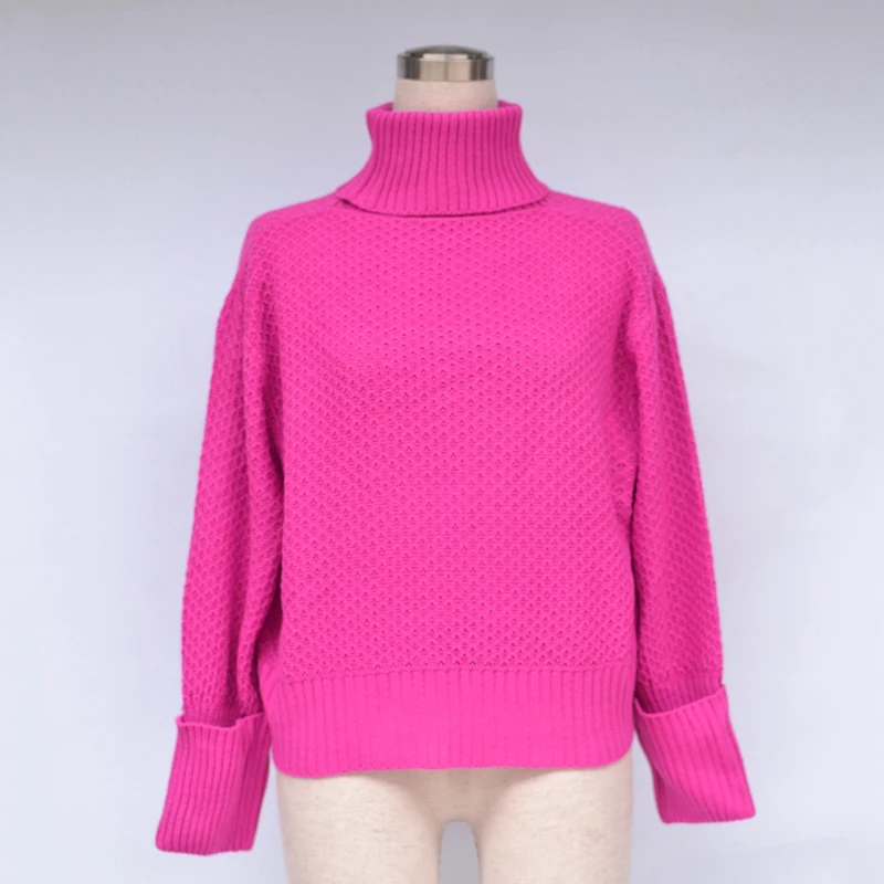 Осенне-зимние пуловеры 2019 вязаные женские свитера с высоким воротом