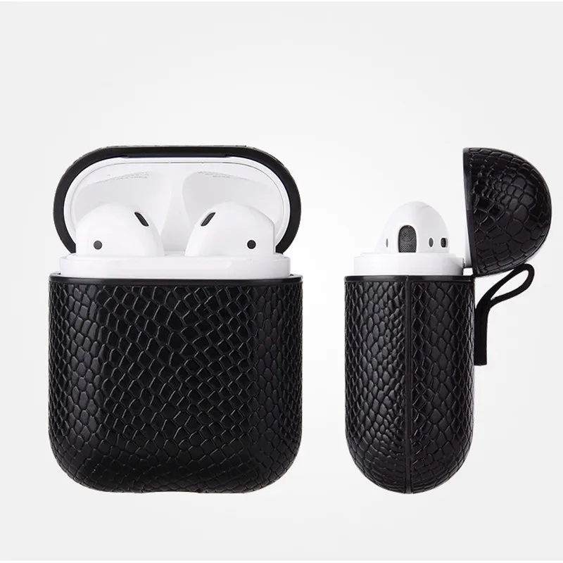 Беспроводной Bluetooth чехол для наушников Apple Airpods кожаный ящик хранения