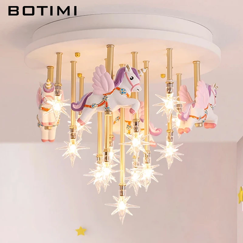 Потолочный светильник BOTIMI для детской комнаты лампа на потолок с мультяшным