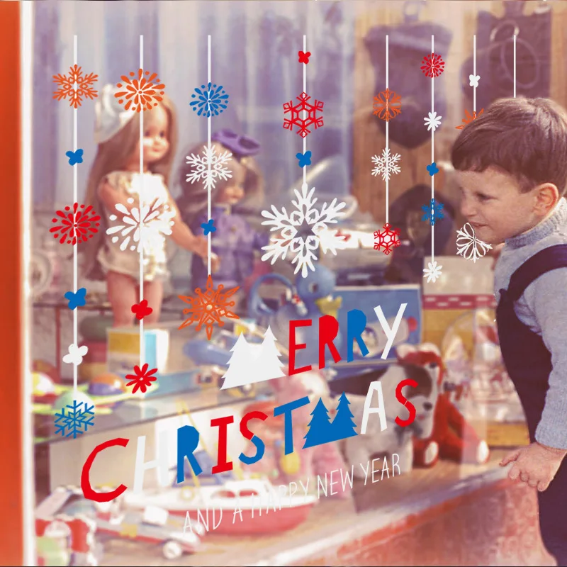 

Christmas window wall stickers bedroom living room glass doors and windows background decoration stickers (60x45cm)